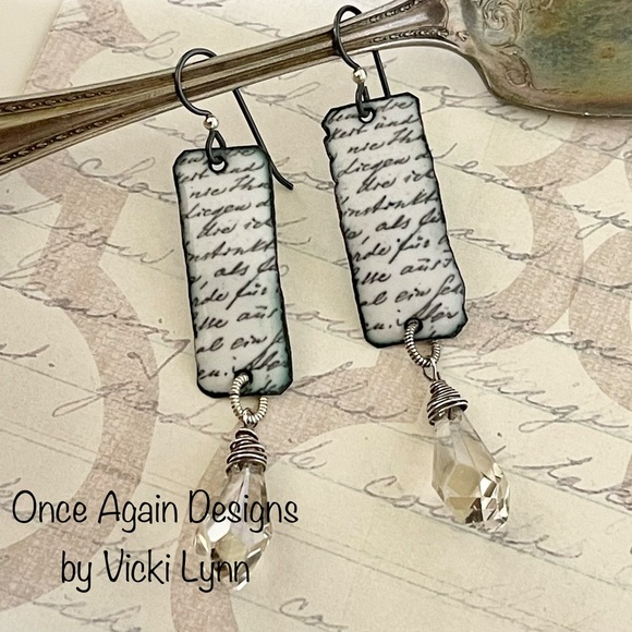 Artisan Jewelry - ARTISAN Earrings “Literary Chic” - Dangles